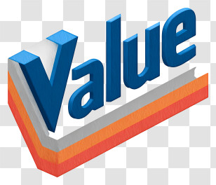 Value - 3D 'Value' Isometric Text Transparent PNG