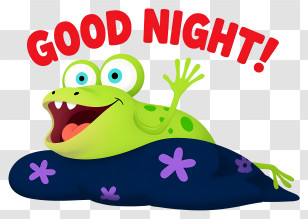 Halloween Good Night - Friendly Frog Wishing Good Night Transparent PNG