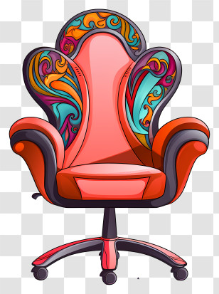 Chair - Ornate Office Chair With Artistic Design Transparent PNG