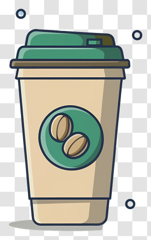 Coffee Cup - Coffee Cup With Beans Logo Transparent PNG