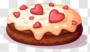 Cartoon Cake - Heart Cake With Pink Icing Transparent PNG