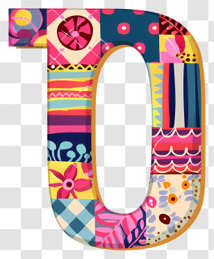 Number 0 - Colorful Patchwork Number 0 Transparent PNG