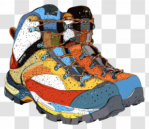 Hiking Shoes - Colorful Hiking Boots Transparent PNG