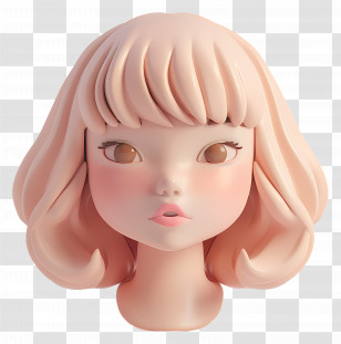 Taylor Swift - 3D Cartoon Girl Head Sculpture Transparent PNG