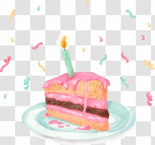 Birthday Cake Torte Cheesecake Buttercream - Icing - Triangle Pink Transparent PNG