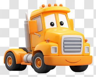 Big Truck Car - Smiling Yellow Cartoon Truck Transparent PNG