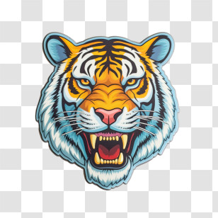Tiger
 - Roaring Tiger Face Illustration Transparent PNG