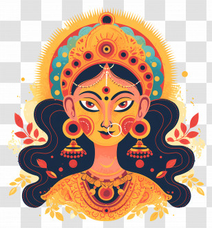 Dussehra - Durga Goddess Illustration For Festival Transparent PNG