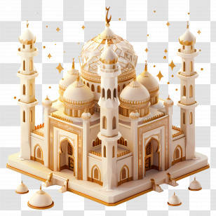 Eid Al Adha - Beautifully Designed Mosque Illustration Transparent PNG