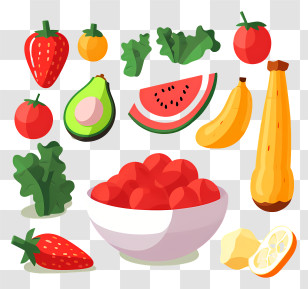 Fruits And Vegetables - Assorted Fruits And Vegetables Transparent PNG
