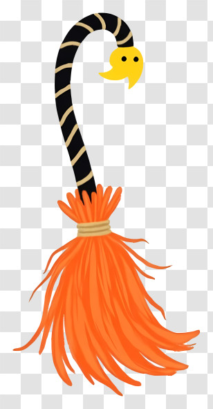 Halloween Broom - Cartoon Witch's Broom For Halloween Transparent PNG