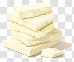 White Chocolate - Illustration Of Stacked White Chocolate Transparent PNG