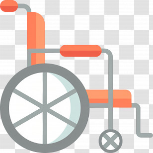 Wheelchair - Orange And Grey Wheelchair Transparent PNG