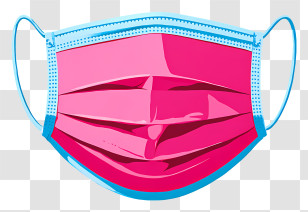 Surgical Mask - Pink And Blue Protective Mask Transparent PNG
