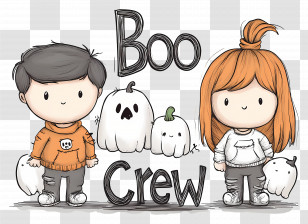 Boo Crew - Boo Crew Halloween Cartoon Transparent PNG