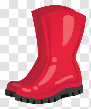 Red Rubber Boots - Red Rain Boots For Wet Weather Transparent PNG
