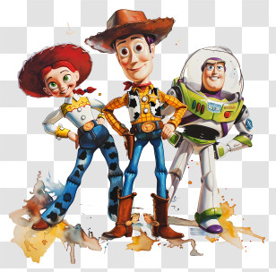 Toy Story - Cartoon Characters With Cowboy And Space Themes Transparent PNG