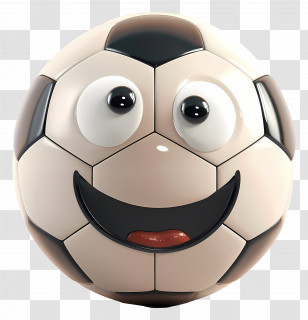 Soccer - Smiling Soccer Ball Cartoon Illustration Transparent PNG