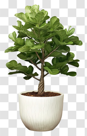Bonsai Plant - Potted Fiddle Leaf Fig Tree For Indoor Spaces Transparent PNG