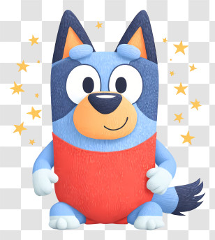 Cute Cartoon Bluey - Friendly Blue Cartoon Dog Transparent PNG