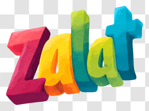 Zalat Logo - Colorful 3D Lettering Transparent PNG