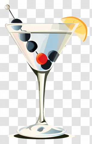 World Martini Day - Cocktail With Olive In Martini Glass Transparent PNG