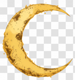Crescent Moon - Golden Crescent Moon Illustration Transparent PNG