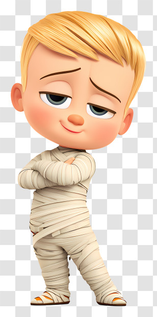 Boss Baby - Playful Baby Wrapped As Mummy Transparent PNG