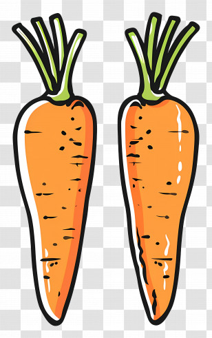 Carrots - Pair Of Fresh Orange Carrots Transparent PNG