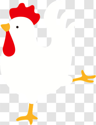 Rooster - Cute Cartoon Chicken Illustration Transparent PNG