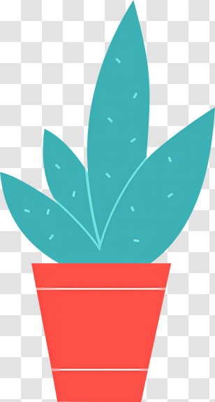 Simple Abstract Plant - Potted Plant Illustration For Home Decor Transparent PNG