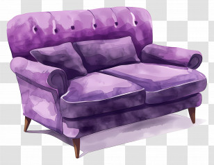 Purple Sofa - Purple Plush Sofa For Cozy Living Spaces Transparent PNG