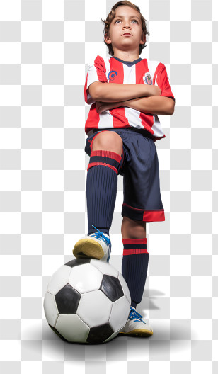 Sports - Young Soccer Player Standing Confidently Transparent PNG