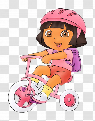 Dora Marquez - Girl On Bicycle With Pink Helmet Transparent PNG