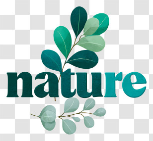 Nature - Nature Text With Leaves Transparent PNG