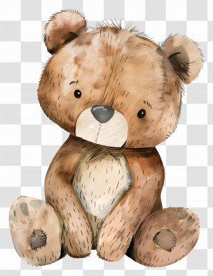 Teddy Bear - Adorable Watercolor Teddy Bear Illustration Transparent PNG