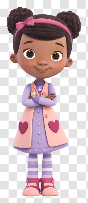 Doc Mcstuffins - Young Girl With Braids And Pink Outfit Transparent PNG