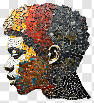 Black History Month - Colorful Mosaic Portrait Art Transparent PNG