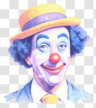 Vintage Clown - Colorful Clown Face With Hat Transparent PNG