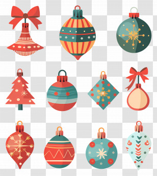 Christmas Balls - Vibrant Christmas Tree Ornaments Collection Transparent PNG