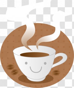 Kitchen Utensil Illustration - Cup - Brown Painted White Coffee Transparent PNG