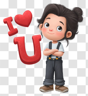I Love You - Kid With 'I Love U' Sign Transparent PNG