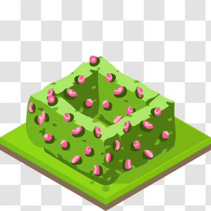 Icon - Green Maze Garden With Flowers Transparent PNG