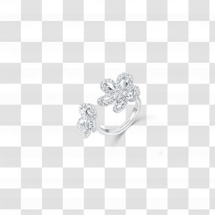 Wedding Ring Silver Jewellery Platinum - Diamond - Daisy Flower Set Transparent PNG