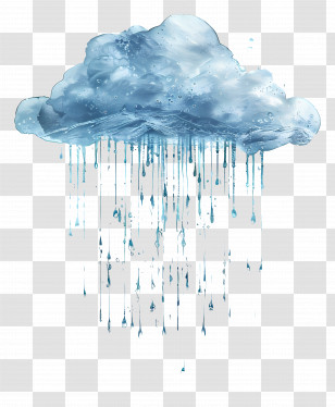 Raincloud - Rain Cloud Illustration With Falling Drops Transparent PNG