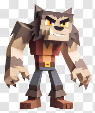 Minecraft Werewolf - Cartoon Werewolf With Fierce Expression Transparent PNG