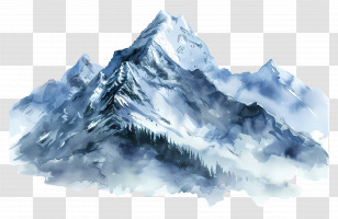 Snow Mountain - Snow-Capped Mountain Illustration Transparent PNG