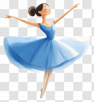 Ballet - Elegant Ballerina Performing In Blue Dress Transparent PNG
