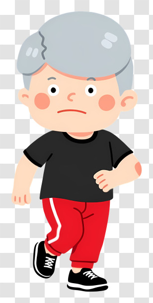 Running Boy - Cartoon Boy In Red Pants Walking Transparent PNG