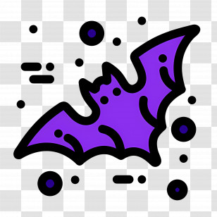 Halloween Bat - Purple Bat Illustration For Halloween Theme Transparent PNG